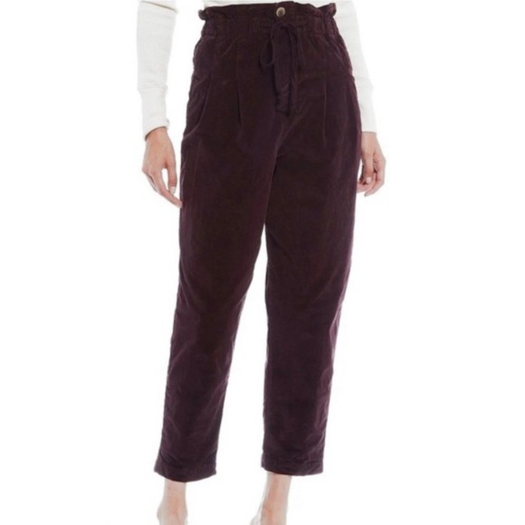 Free People Pants - Free People Margate Corduroy Paperbag Trousers Size XS Rose Panther